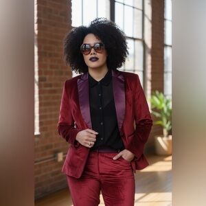 14. Burgundy velvet tuxedo jacket and pants, Altuzarra for Target  2x/,20W NWOT